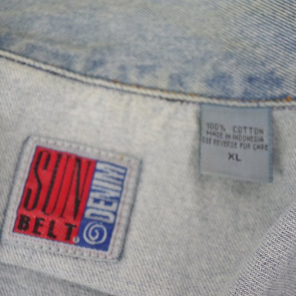 Vintage 100% Cotton Light Wash Men's Denim Jacket XL - Picture 2 of 8